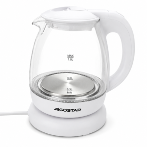 Aigostar stiklinis elektrinis virdulys 1L